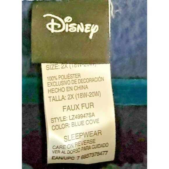 Disney‎ Women's 2X Mickey Mouse Dream Plush Fleece Blue Pajama Top 2XL Plus - Picture 4 of 6